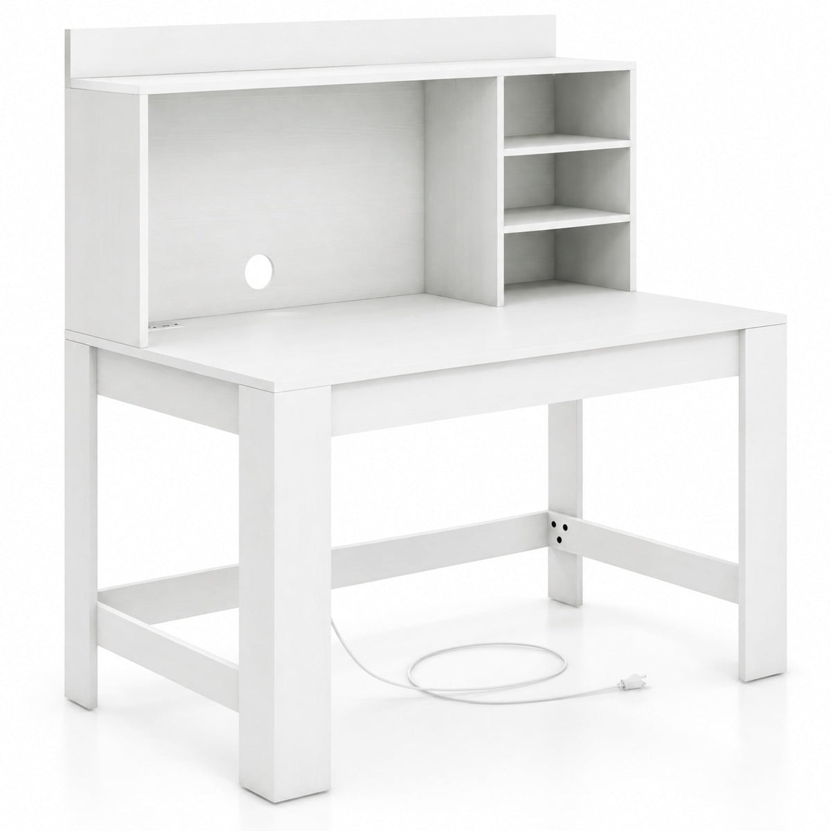 Airfind Modern Computer Desk with Hutch and Storage Shelves, 330 lbs Capacity, MDF Engineered Wood Frame, 42.5 Inch x 23.5 Inch x 49 Inch Storage Footprint