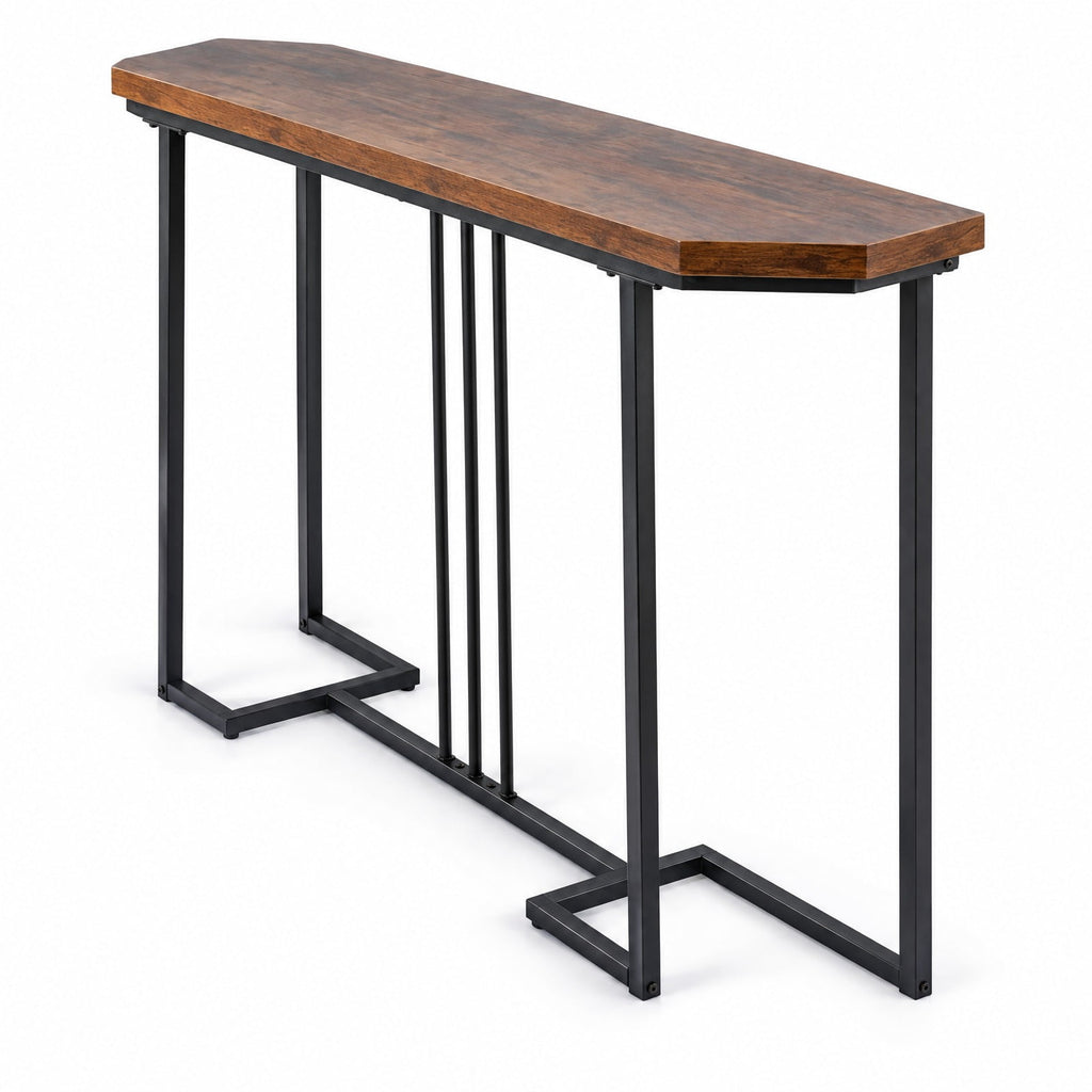 Airfind Modern Console Table Narrow Entryway Table with Metal Legs, 88 lbs Capacity, Engineered Wood Metal Frame, 44 x 12 x 36 Footprint, Brown