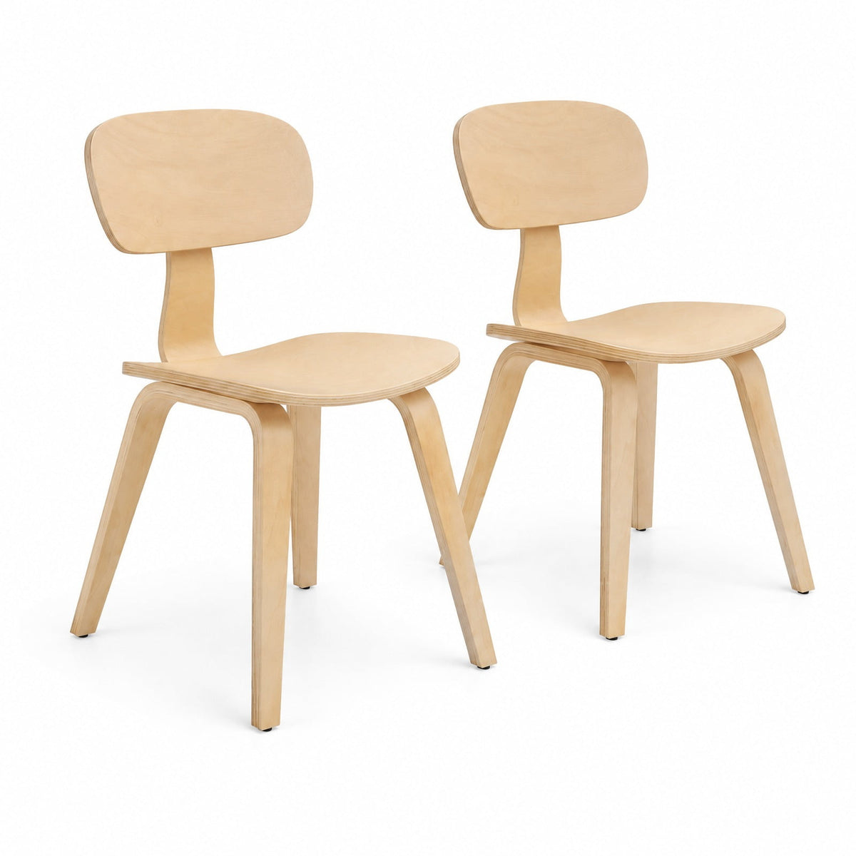Airfind Modern Dining Chair Set of 2 with Wide Seat, 330 lbs Capacity, Bentwood Rubber Wood Frame, 17in x 20.5in x 31.5in Footprint, Natural