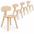 Airfind Modern Dining Chair Set of 4 with Wide Seat, 330 lbs Capacity, Bentwood Rubber Wood Frame, 17 x 20.5 x 31.5 Footprint, Natural