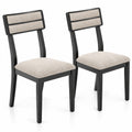 Airfind Modern Dining Chairs Set of 2 with Tilt Backrest for Dining Room, 400 lbs Capacity, Fabric Rubber Wood Frame, 18in x 20in x 35in Footprint