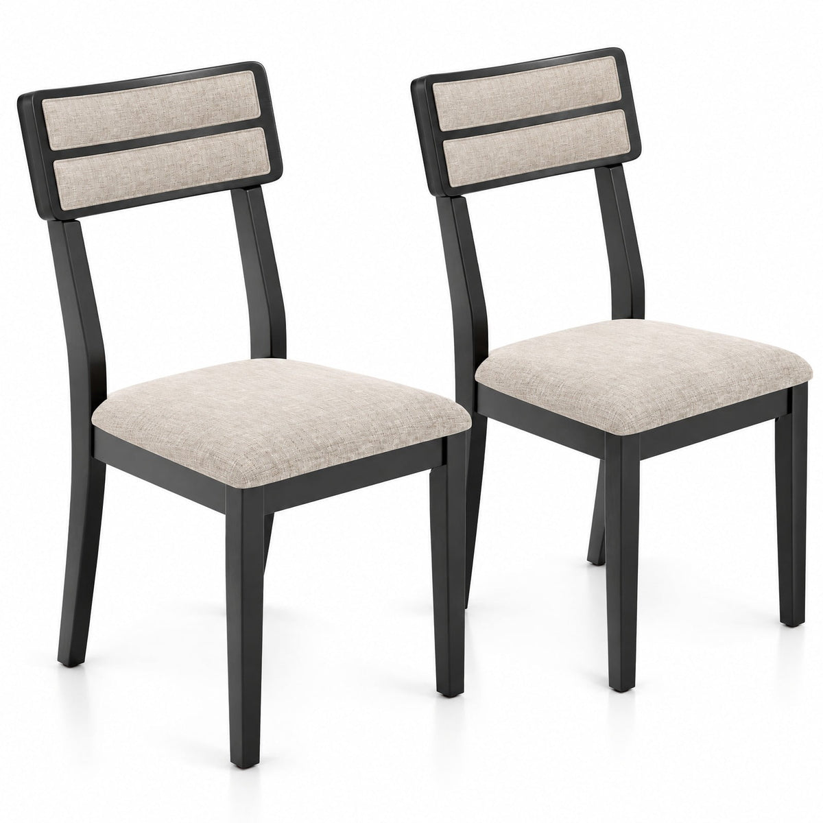 Airfind Modern Dining Chairs Set of 2 with Tilt Backrest for Dining Room, 400 lbs Capacity, Fabric Rubber Wood Frame, 18in x 20in x 35in Footprint