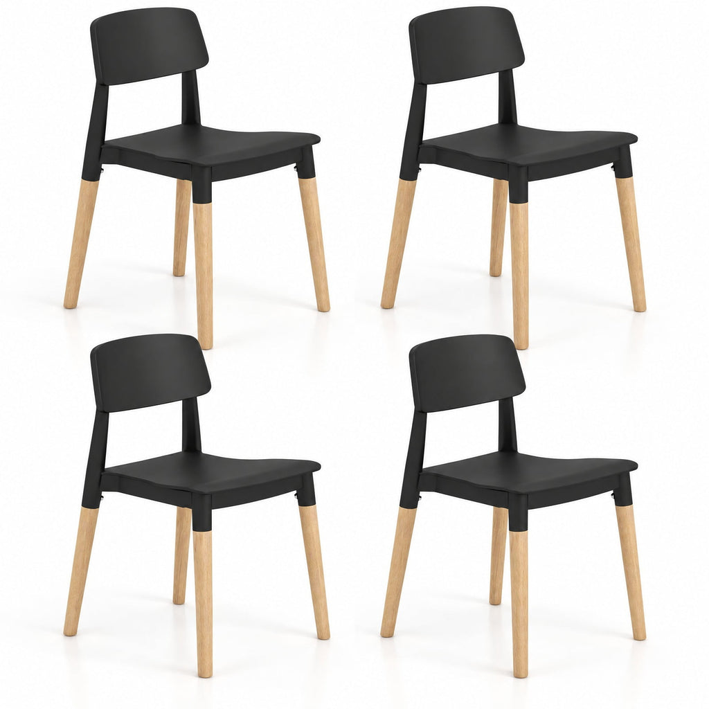 Airfind Modern Dining Side Chairs Set of 4 with Ergonomic Backrest for Dining Room, 330 lbs Capacity, PP Beech Frame, 19.5 x 17 x 30 Footprint