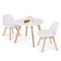 Airfind Modern Kids Activity Play Table and 2 Chairs Set with Beech Leg Cushion, 176 lbs Capacity, MDF beech wood PP Frame, 23.5 x 20 Footprint