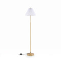Airfind Modern Standing Lamp with Adjustable Lamp Head and Pleated Lampshade, Metal PVC Polyester Fabric Frame, 13 x 9 Footprint, Gold + White