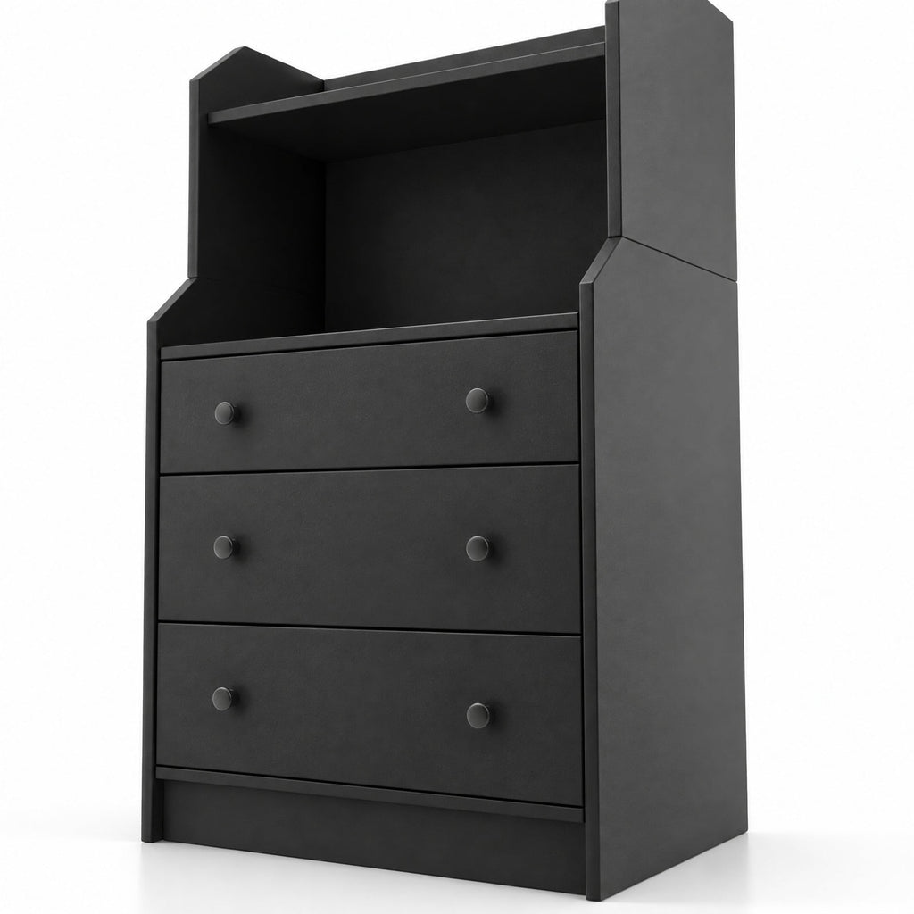 Airfind Modern Storage Dresser with Anti-toppling Device, 121 lbs Capacity, Engineered Wood Frame, 23 x 14 x 44 Footprint, Black