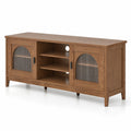 Airfind Modern Vintage TV Cabinet, with Adjustable Shelves and 2 Cable Holes for TVs up to 65 Inches, 176 lbs Capacity, Engineered Wood Frame, Walnut