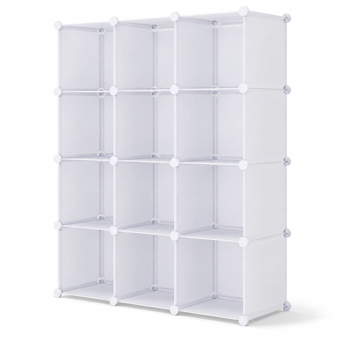 Airfind Modular Baby Wardrobe with 10 Cubes Hanging Rod and Shelves Stackable, 6.5 lbs Capacity, PP Frame, 43 x 14 x 57 Footprint, White