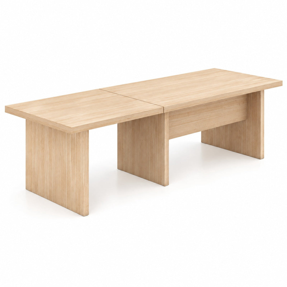 Airfind Modular Coffee Table Set of 2 L Shaped Center Tables for Small Space, 155 Lbs Capacity, Engineered Wood, 35.5 Inch X 20 Inch X 16.5 Inch, Oak
