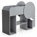 Airfind Montessori Bookshelf with Elephant Shape 3-Tier Toddler Toy Storage Organizer, 22 lbs Capacity, MDF Frame, for 3+ years old, Grey