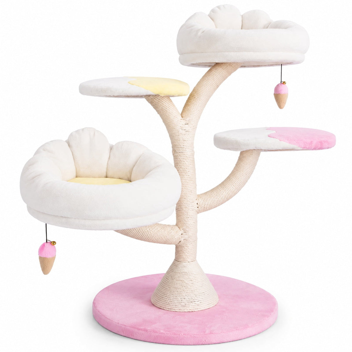 Airfind Multi-Layer Cat Tree Cat Tower with 2 Cat Perches 2 Platforms, Capacity of Each Layer 35 Lbsnet Weight for Convenient Everyday Use, Pink