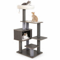 Airfind Multi-level Cat Tree for Indoor Cat 59.5 inch Tall Cat Tower with Cushion Top Perch, 23 Inch x 19 Inch Cat Condo Footprint, Gray