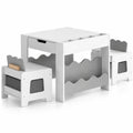 Airfind Multi-purpose Activity Kids Table and Chairs Set with Double-sided Tabletop, 55 lbs Capacity, MDF Frame, 26 Inch x 25 Inch x 19 Inch Footprint, Gray