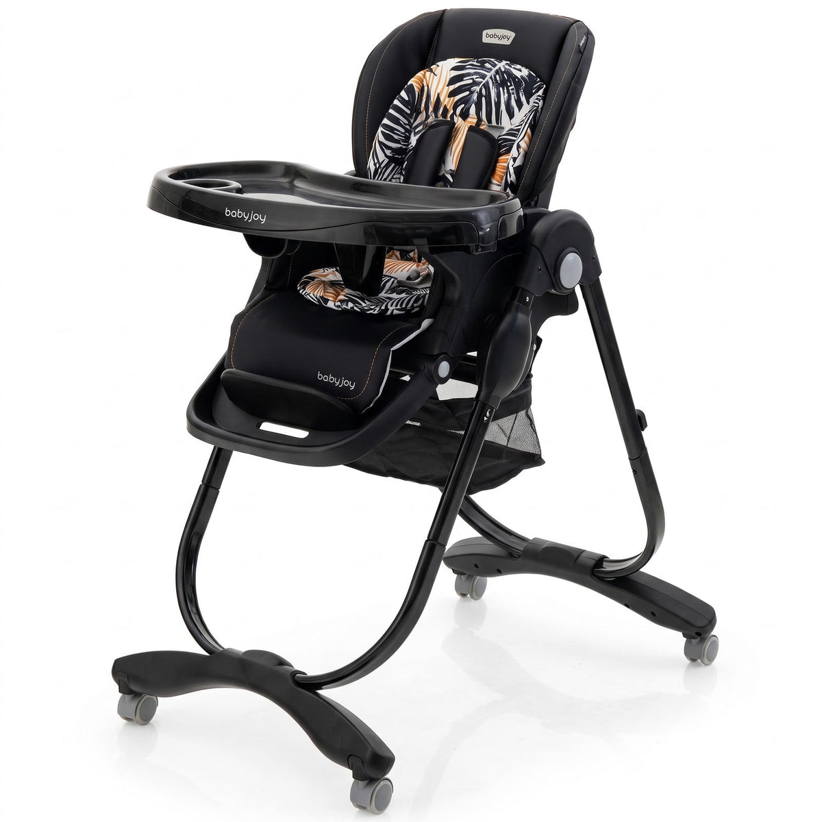 Airfind Multifunctional Folding Youth High Chair with Rolling Wheels and Adjustable Height, 33 lbs, PP Metal PU Construction, Unspecified
