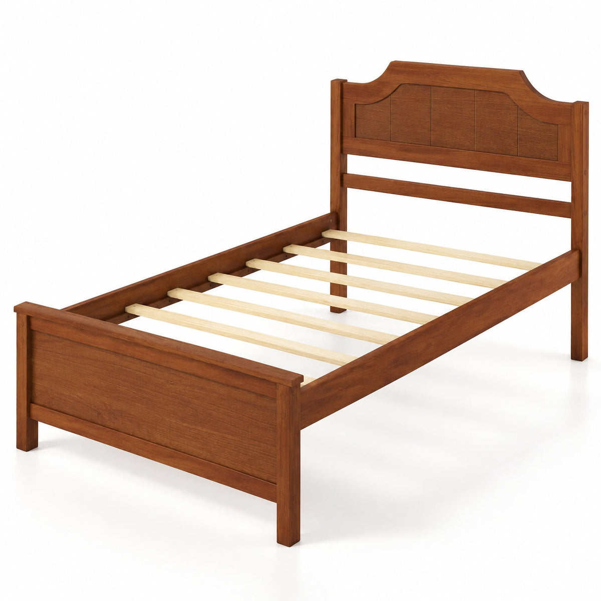Airfind Multiple Size Solid Wood Platform Bed Frame with Headboard in Walnut, 350 lbs Capacity, 79.5 x 43 x 39 Bed Platform Footprint, Walnut
