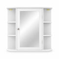 Airfind Multipurpose Mount Wall Mirror Bathroom Storage Cabinet, 44 lbs Capacity, MDF Frame, 26in x 6.5in x 25in (L x W x H) Open Compartment Footprint