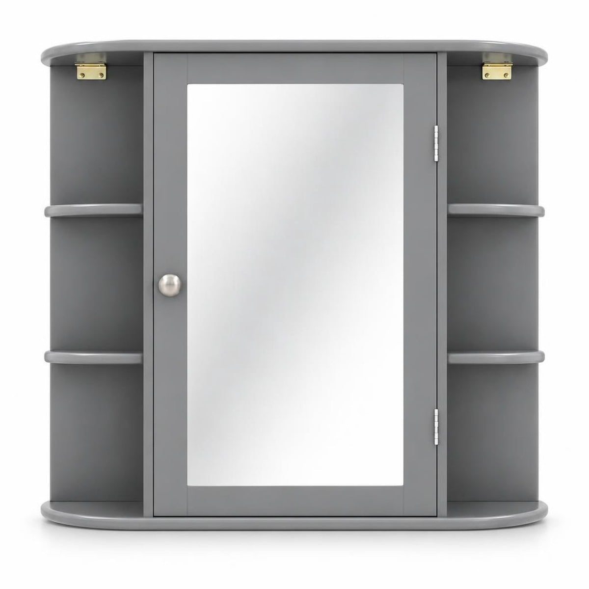 Airfind Multipurpose Mount Wall Surface Bathroom Storage Cabinet with Mirror, 44 lbs Capacity, MDF Frame, Gray
