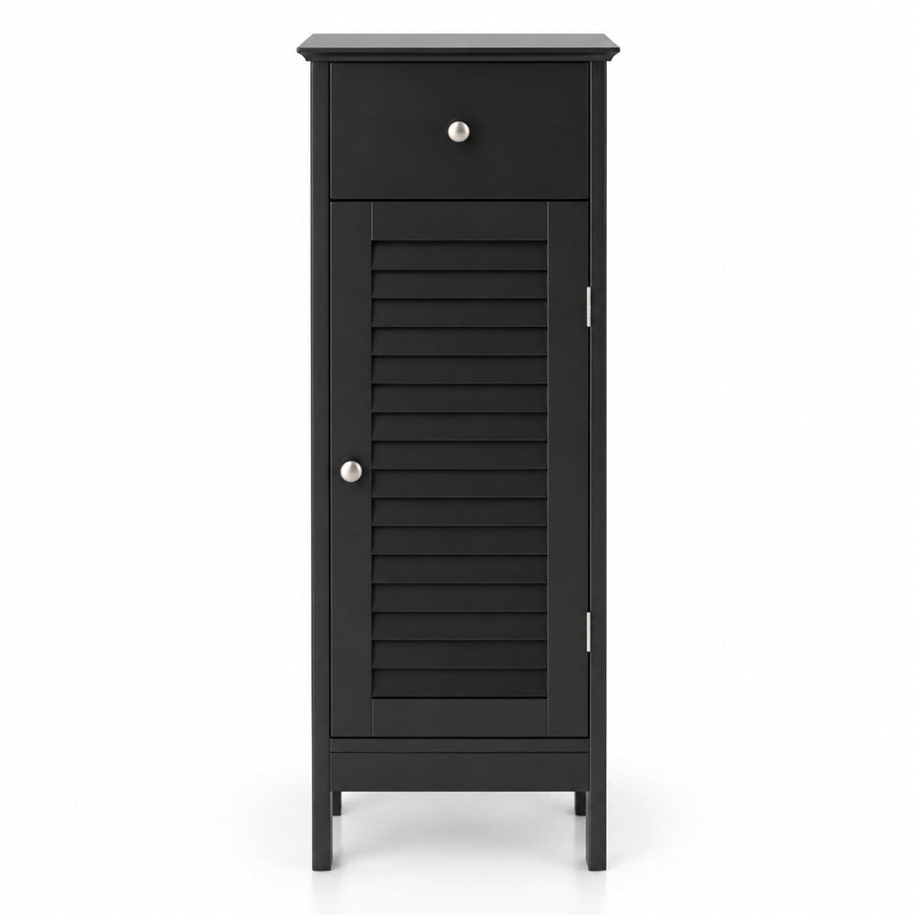 Airfind Narrow Bathroom Storage Cabinet with Adjustable Shelf and Drawer, 13in x 12in x 34.5inOverall Interior Footprint, Black