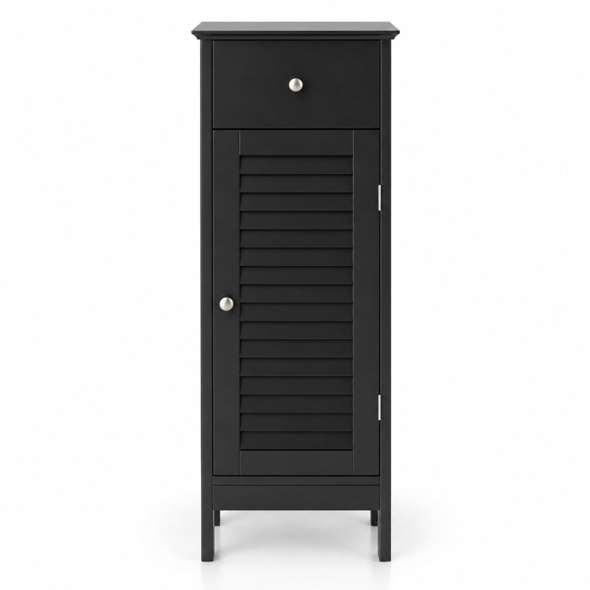 Airfind Narrow Bathroom Storage Cabinet with Adjustable Shelf and Drawer, 13in x 12in x 34.5inOverall Interior Footprint, Black
