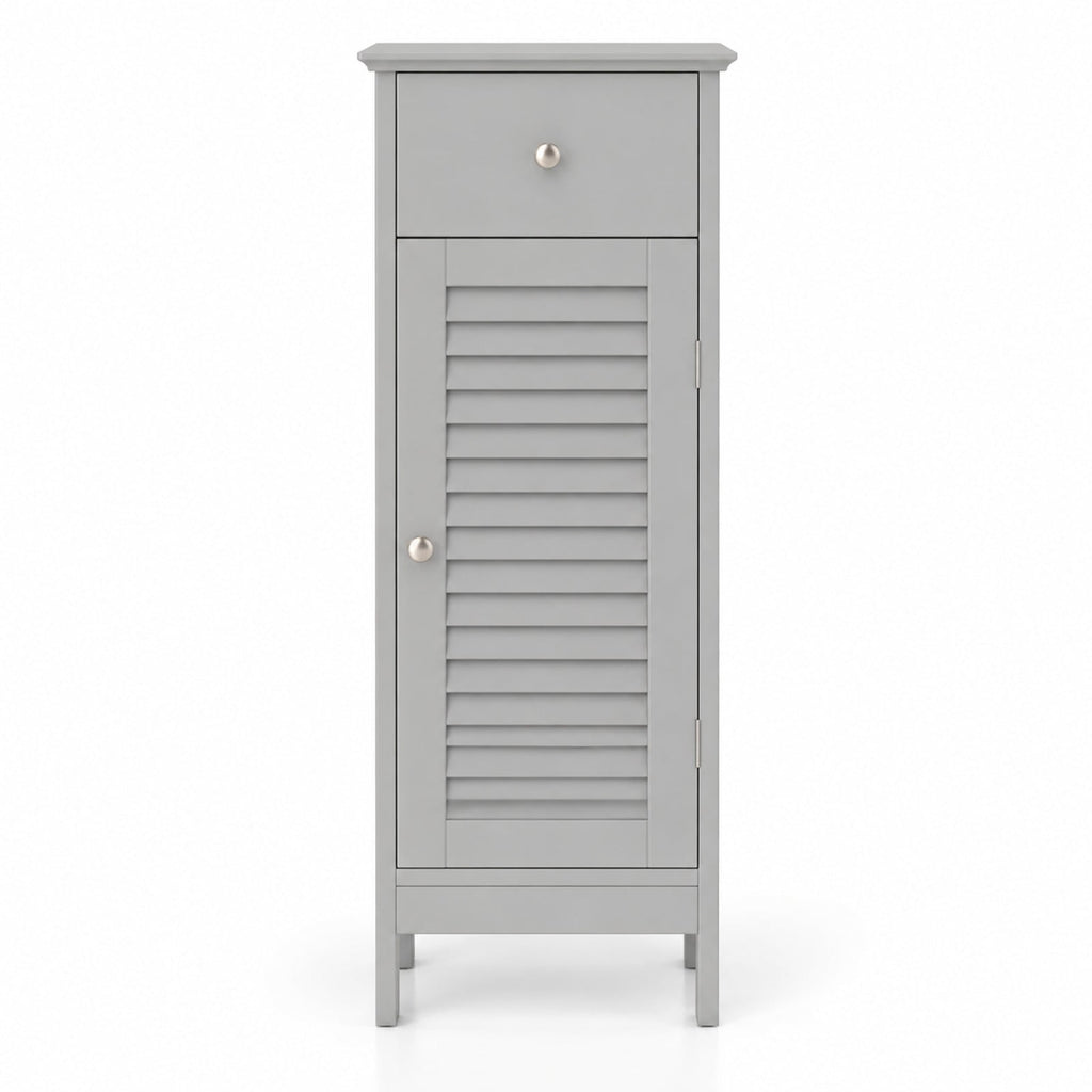 Airfind Narrow Bathroom Storage Cabinet with Adjustable Shelf and Drawer, 13in x 12in x 34.5inOverall Interior Footprint, Gray