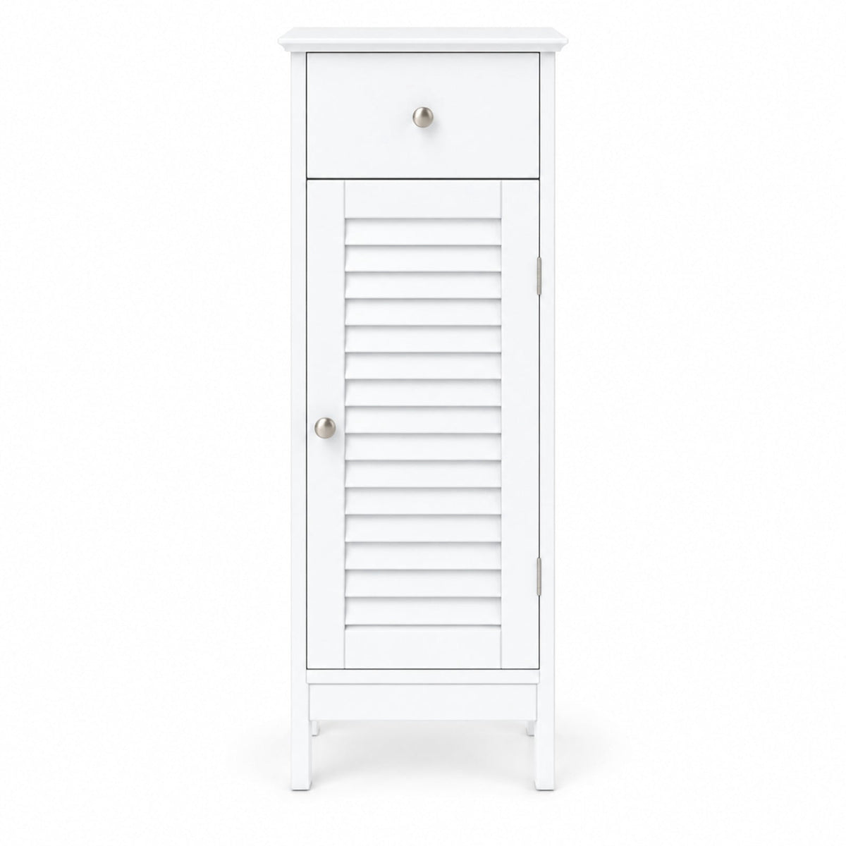 Airfind Narrow Bathroom Storage Cabinet with Adjustable Shelf and Drawer, 13in x 12in x 34.5inOverall Interior Footprint, White