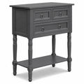Airfind Narrow Console Table with 3 Storage Drawers and Open Bottom Shelf, 154 lbs Capacity, MDF Rubber wood Acacia Wood Frame, Gray