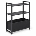 Airfind Narrow End Table with Storage Shelves and Metal Frame, 25 lbs Capacity, Engineered Wood Metal Fabric Frame, 19 x 8 x 25.5 Footprint