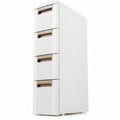 Airfind Narrow Storage Cabinet with Drawers and Removable Dividers, 11 lbs Capacity, PP Frame, 18 x 7 x 30 Footprint, Beige