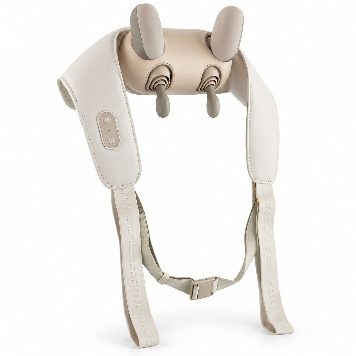 Airfind Neck Shoulder Massager with 2 Heat Levels for Pain Relief, PU ABS Silicone Frame, 8 x 20 x 5.5 Footprint, Beige