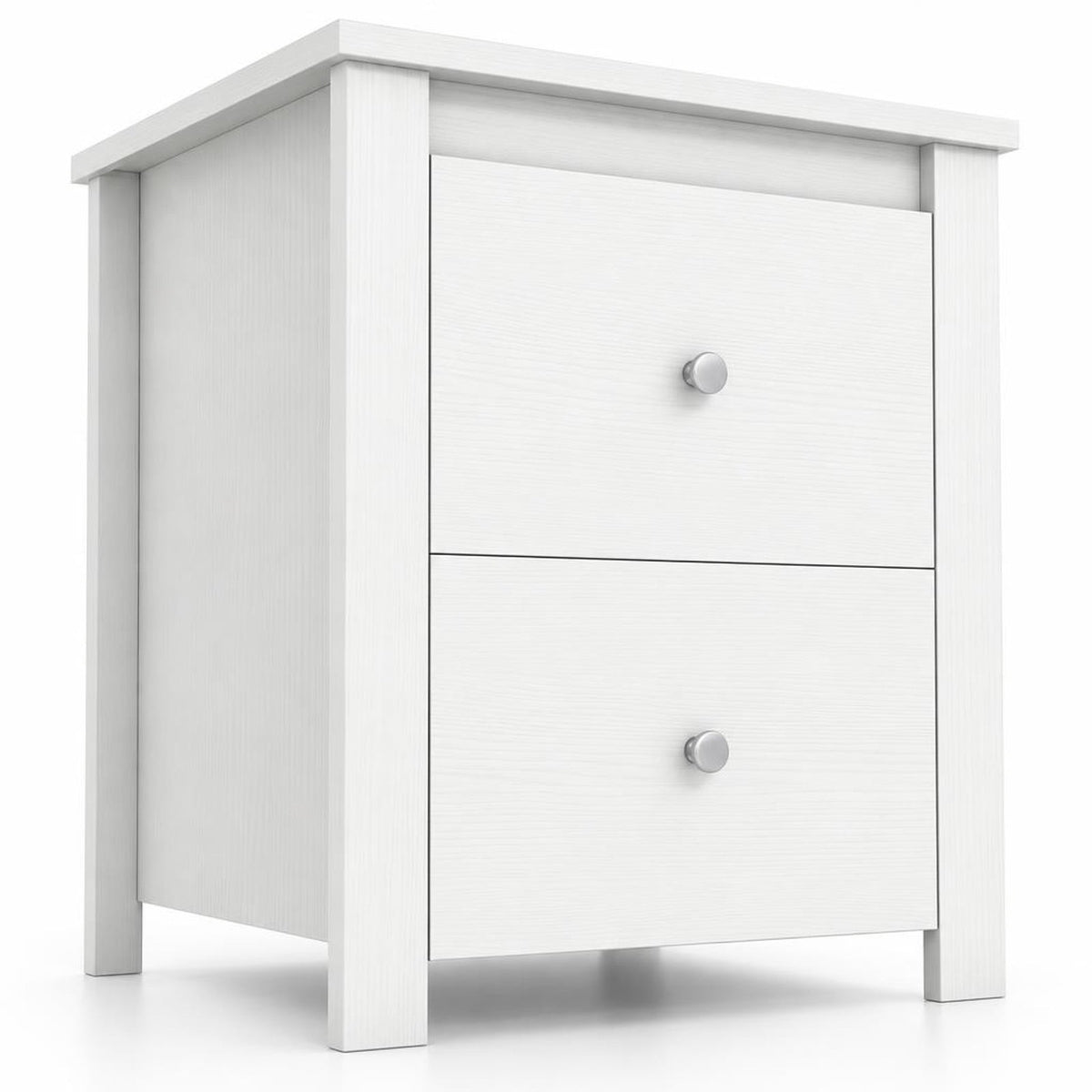 Airfind Nightstand with 2 Drawers Storage for Bedroom Living Room Small Spaces, 66 lbs Capacity, Engineered Wood Metal Frame, White