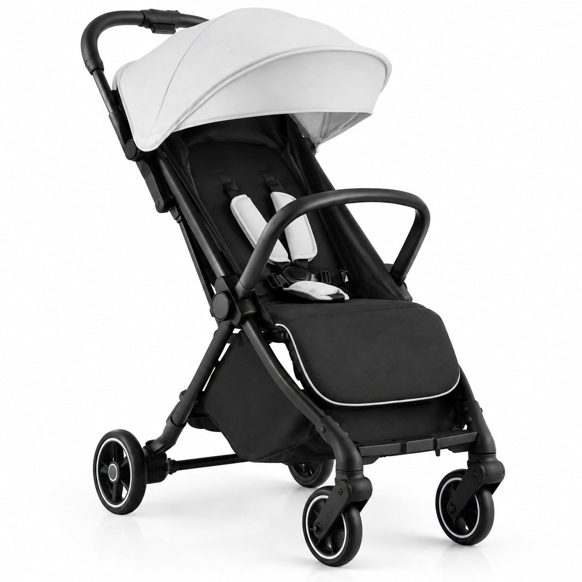 Airfind One-Hand Folding Portable Lightweight Baby Stroller with Aluminum Frame, 33 lbs Capacity, Aluminum polyester EVA Frame, Gray