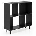 Airfind Open Shelf Bookcase with 4 Compartments, Black, 4-cube bookcase provides ample storage space, Assembly is required before use