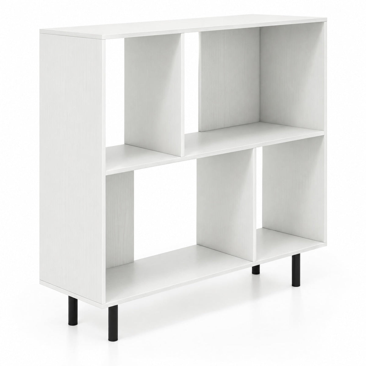 Airfind Open Shelf Bookcase with 4 Compartments, White, 4-cube bookcase provides ample storage space, Assembly is required before use