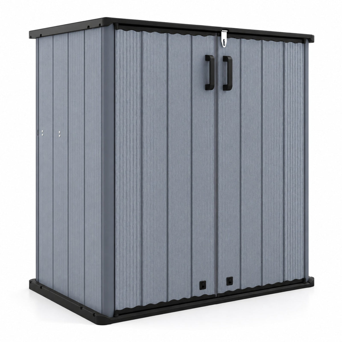 Airfind Outdoor 23.5 Cu.ft All-Weather Storage Box with Floor Lockable Door, 330 lbs Capacity, PP HDPE Metal Frame, 47 Inch x 25.5 Inch x 46 Inch Footprint