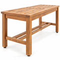 Airfind Outdoor Acacia Wood Patio Bench for 2 with Slatted Seat-1 Piece, 800 lbs Capacity, Acacia Wood Frame, 40 x 14 x 17 Footprint, Wood