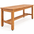 Airfind Outdoor Acacia Wood Patio Bench for 2 with Slatted Seat-2 Pieces, 800 lbs Capacity, Acacia Wood Frame, 40 x 14 x 17 Footprint, Wood