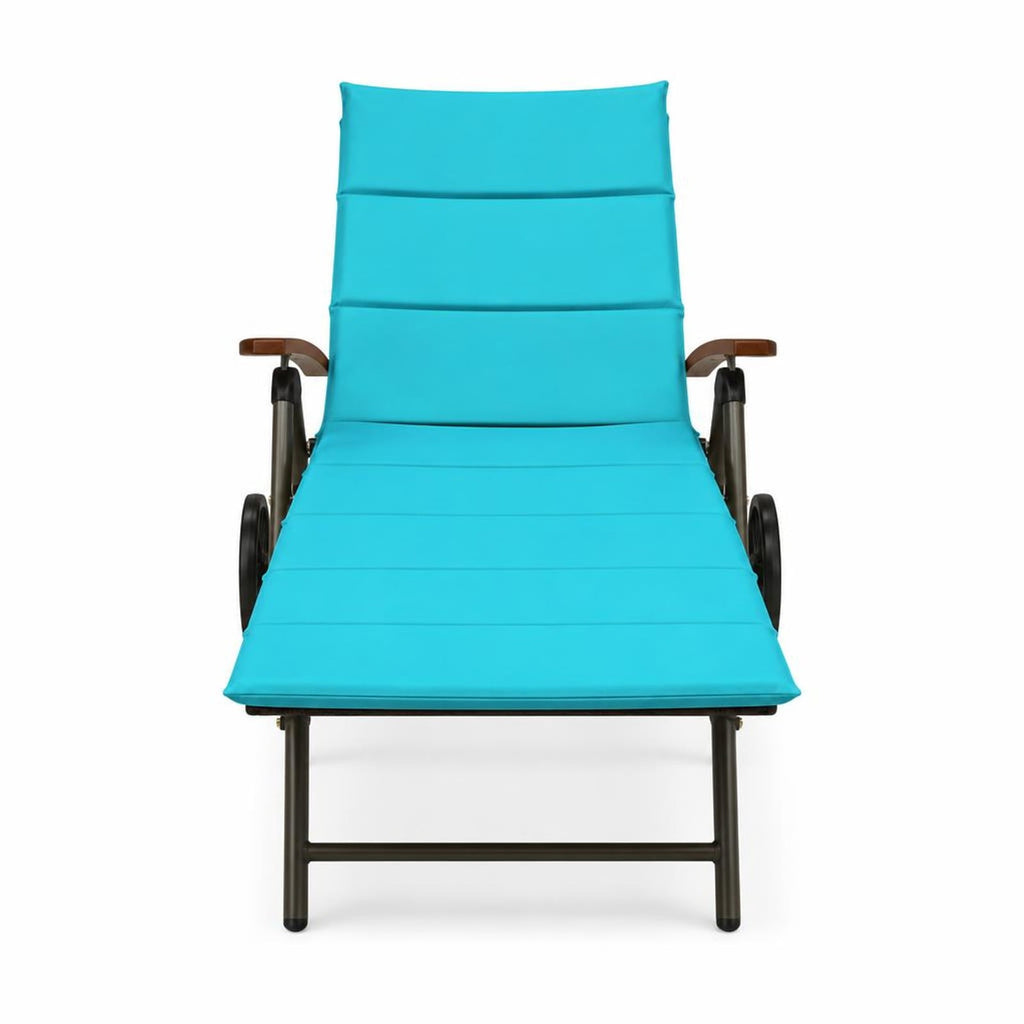 Airfind Outdoor Chaise Lounge Chair Rattan Lounger Recliner Chair, 385 lbs Height from ground to seat: 15.7 Capacity, PE rattan aluminum Frame