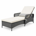 Airfind Outdoor Chaise Lounge Chair Recliner with 6, 400 lbs Capacity, Metal PE Rattan Polyester Fabric Spray-bonded Non-woven Fabric Sponge Frame