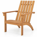 Airfind Outdoor Durable Patio Acacia Wood Adirondack Lounge Armchair, 350 lbs Capacity, Acacia wood Frame, Natural