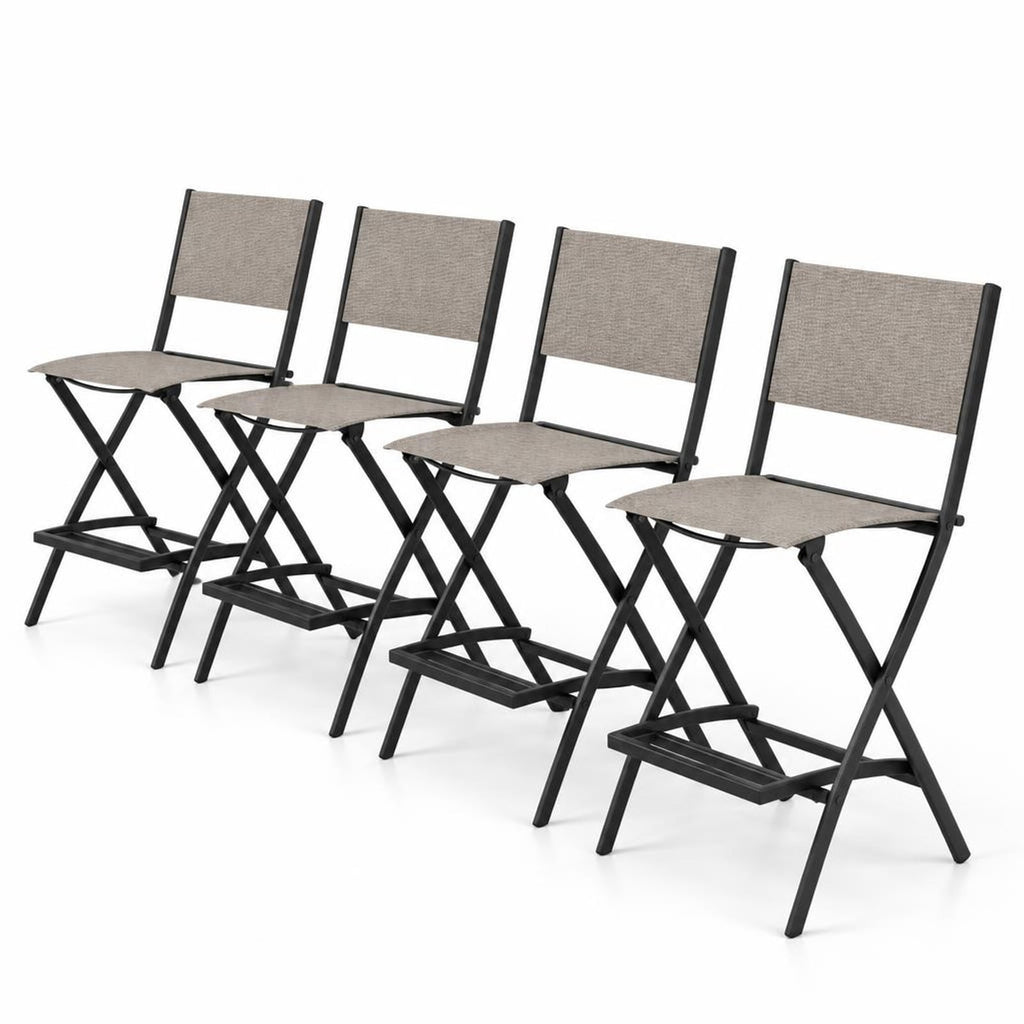 Airfind Outdoor Folding Bar Height Stool Set of 4 with Metal Frame and Footrest, 330 lbsNet Weight 11 lbsBox Qty1(May vary by batch) Capacity