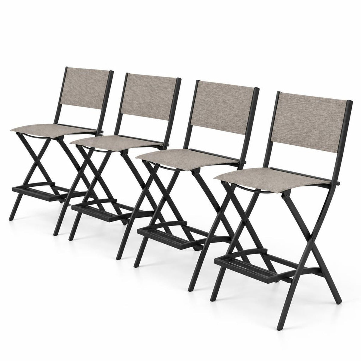Airfind Outdoor Folding Bar Height Stool Set of 4 with Metal Frame and Footrest, 330 lbsNet Weight 11 lbsBox Qty1(May vary by batch) Capacity