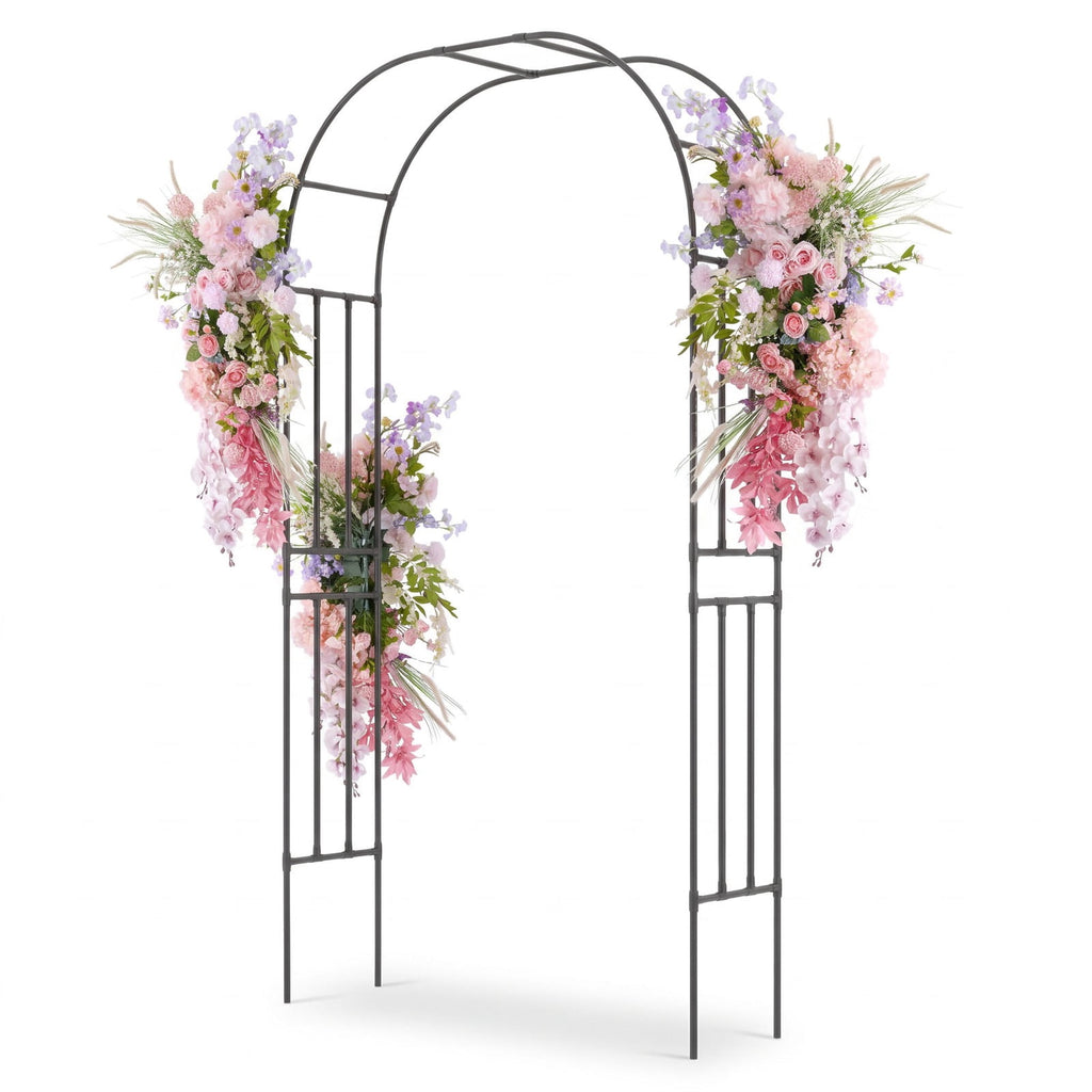 Airfind Outdoor Metal Garden Arch Trellis for Climbing Plants Grape Vine Flower, Used as a beautiful wedding arch or an event photo backdrop stand
