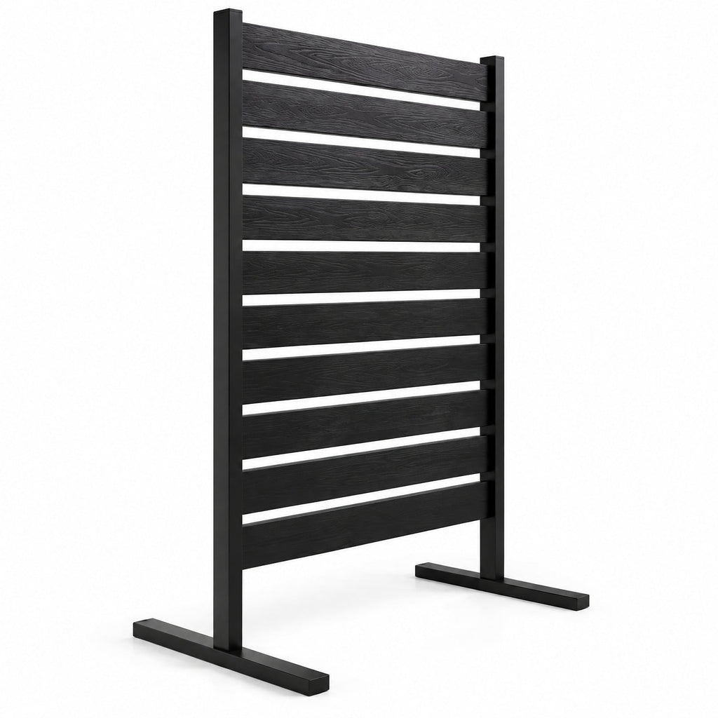 Airfind Outdoor Privacy Screen Fence for Backyard Pool Lawn, HIPS Metal Frame, 25 x 37 x 64 Footprint, Black