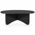 Airfind Oval Coffee Table Mid Century Modern Accent Table Low Profile Wooden Center Table, 35.5 x 21.5 x 15Weight Footprint, Black