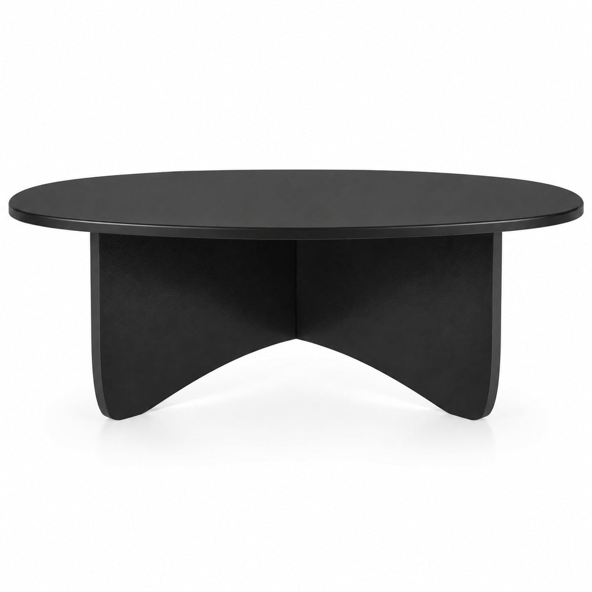 Airfind Oval Coffee Table Mid Century Modern Accent Table Low Profile Wooden Center Table, 35.5 x 21.5 x 15Weight Footprint, Black