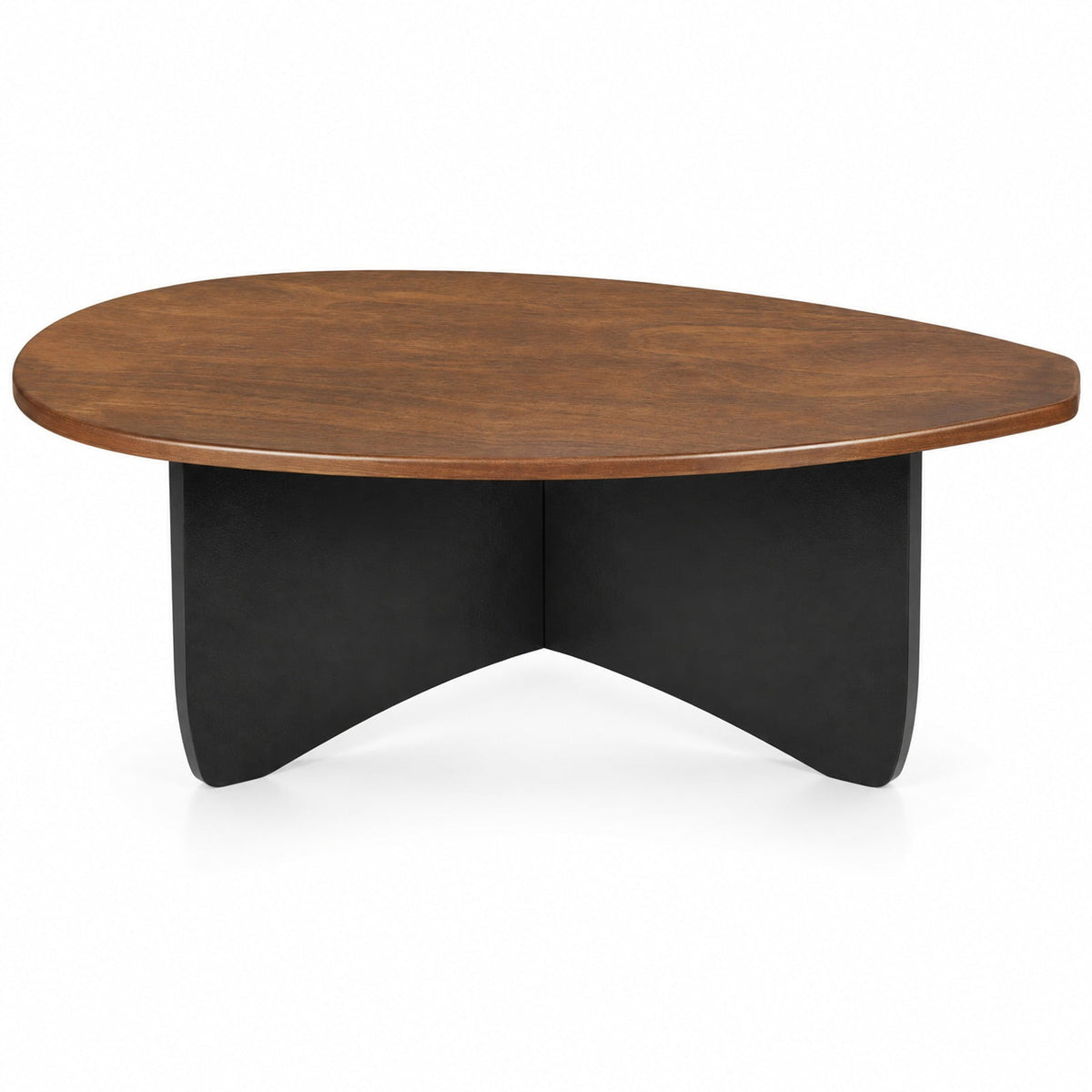Airfind Oval Coffee Table Mid Century Modern Accent Table Low Profile Wooden Center Table, 35.5 x 21.5 x 15Weight Footprint, Walnut