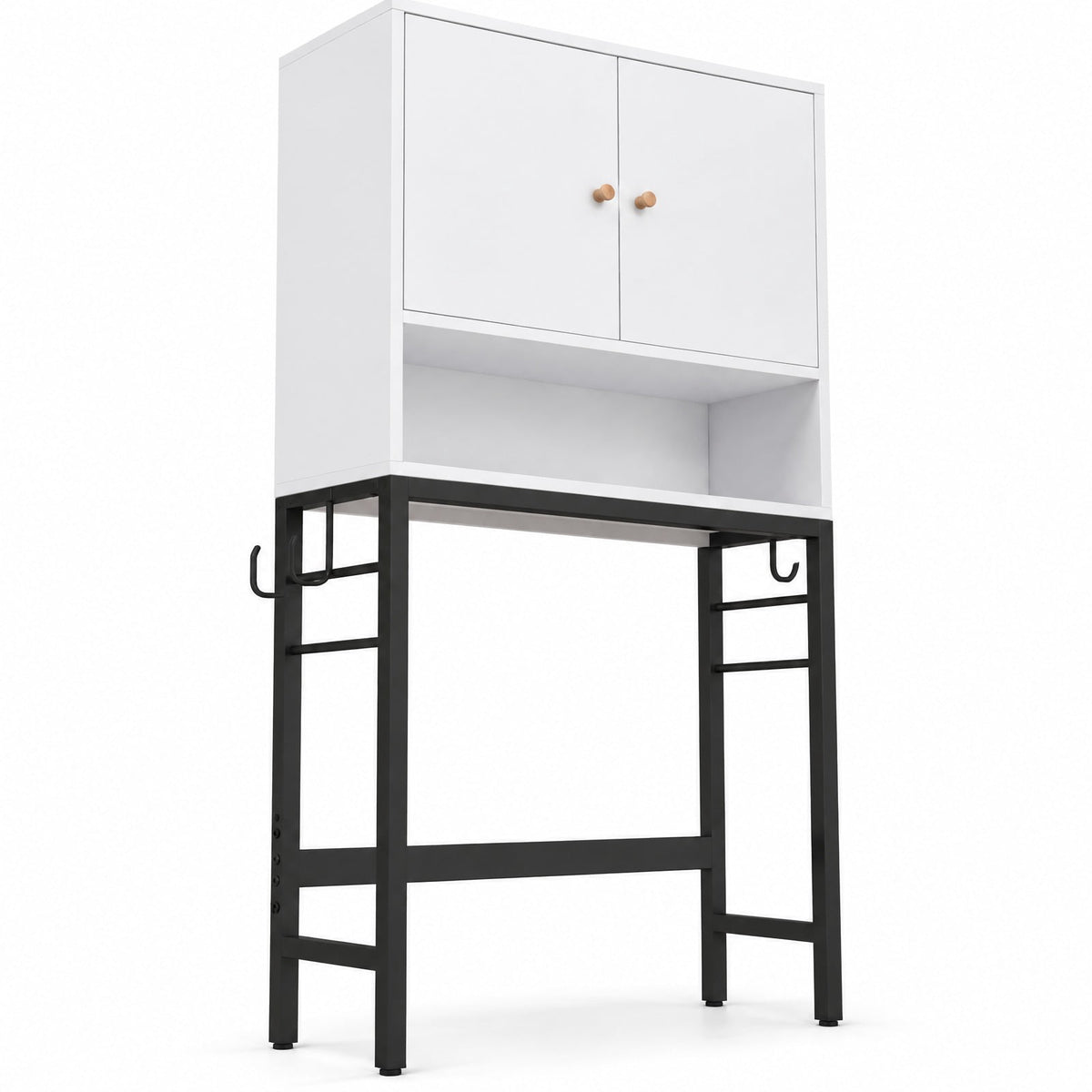 Airfind Over The Toilet Storage Cabinet, with 2 Doors and Adjustable Shelf, ?Metal Particle Board Item weight: 38.5 lbs Frame, White