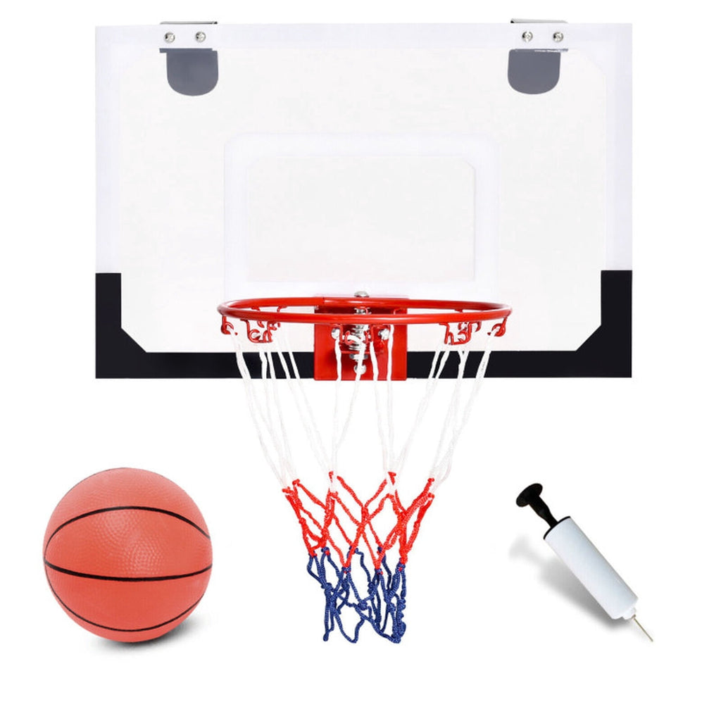 Airfind Over-the-Door Mini Basketball Hoop Set with 18 Inch Shatterproof Polycarbonate Backboard 9 Inch Rim and Rubber Ball for Bedroom Office Indoor Play, Multicolor