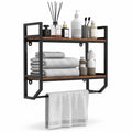 Airfind Over the Toilet Shelf Wall Mounted with Metal Frame for Bathroom, Engineered Wood Metal Frame, 23 x 8 x 23 Footprint, Rustic Brown