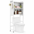 Airfind Over-the-toilet Cabinet Bathroom Organizer with 2 Flip-up Cabinets, 33 Lbs Capacity, Carbon Steel PC Plastic, White